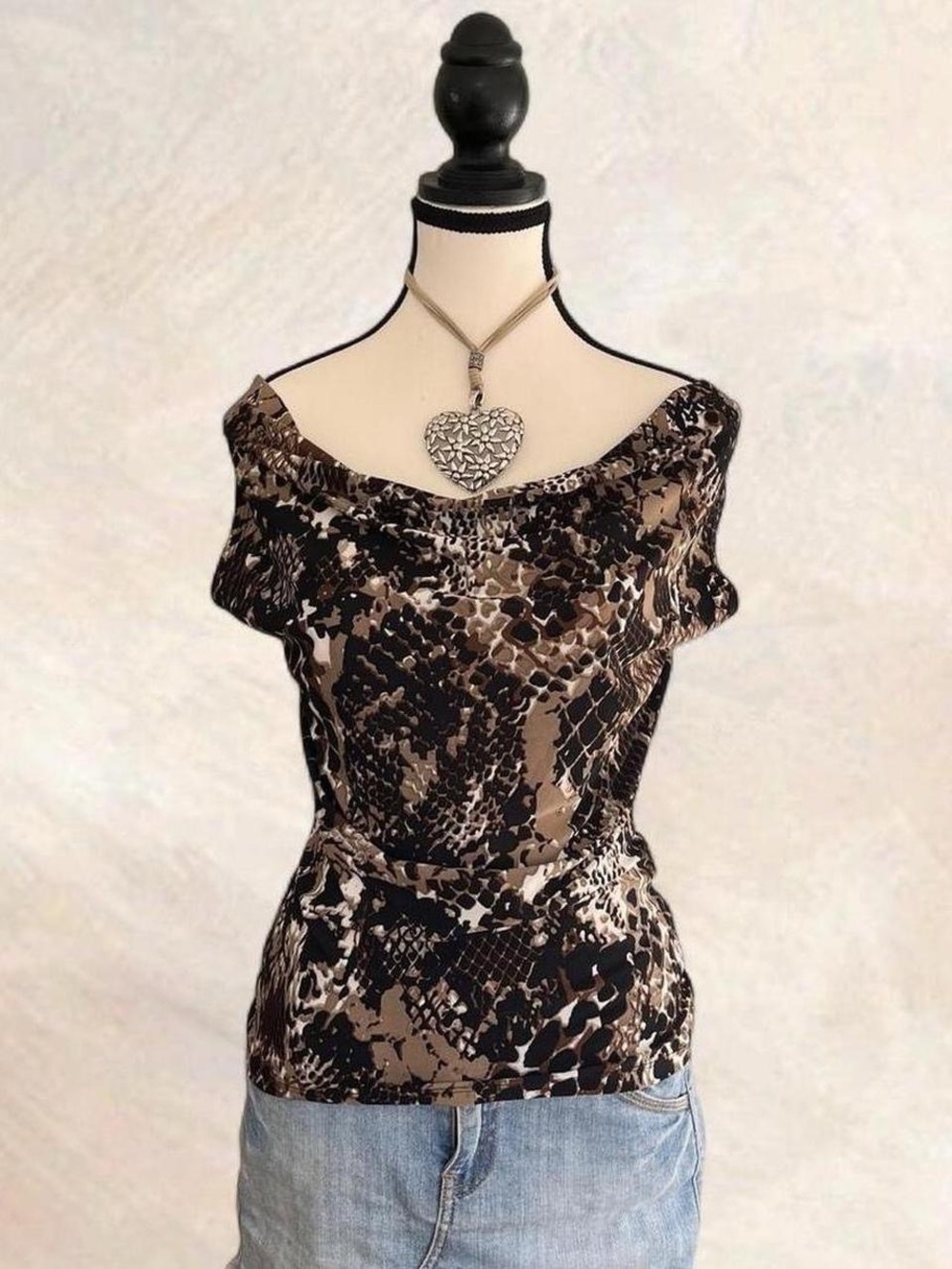 INC International Concepts Brown & Black Tank Top